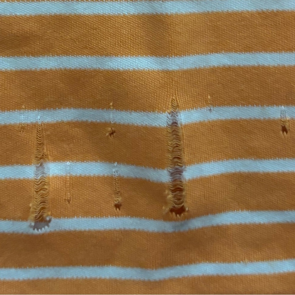 Polo Orange/White Striped Short Sleeve Polo Shirt -size Medium - Picture 12 of 12